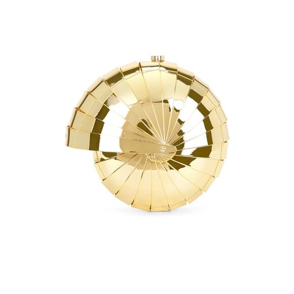 Cult Gaia Sirena Clutch in Shiny Gold New with box As-Is Hangbag Purse Seashell - Picture 14 of 15